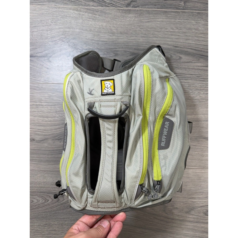 Ruffwear Singletrak Dog Pack Size Small Gray Lime Pre-owned Outdoor Hiking Walk